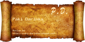 Paki Darinka névjegykártya